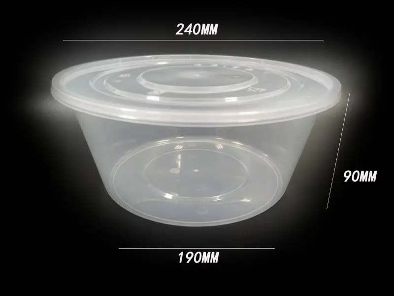 3000ml PP 사출 성형 보울 스타일 식품 용기