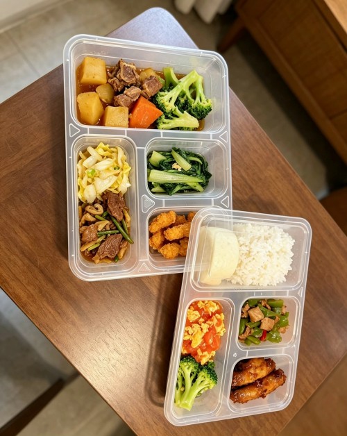 PP type four-grid square food box